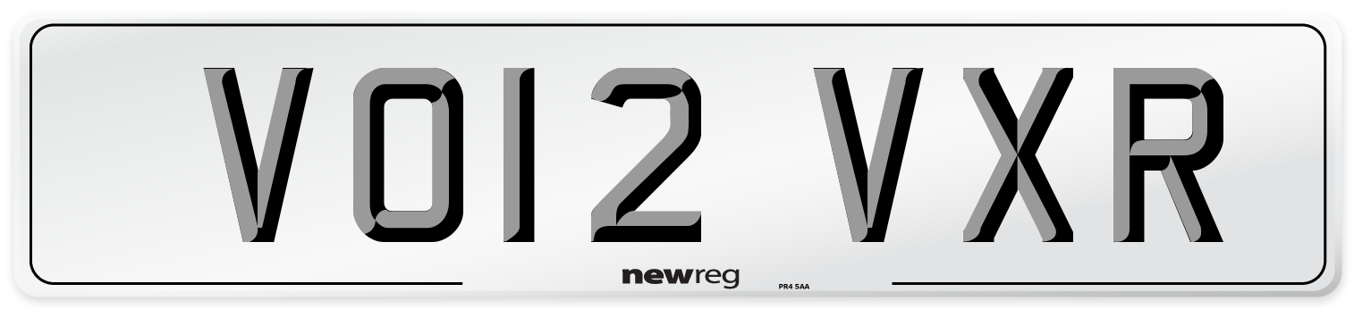 VO12 VXR Number Plate from New Reg